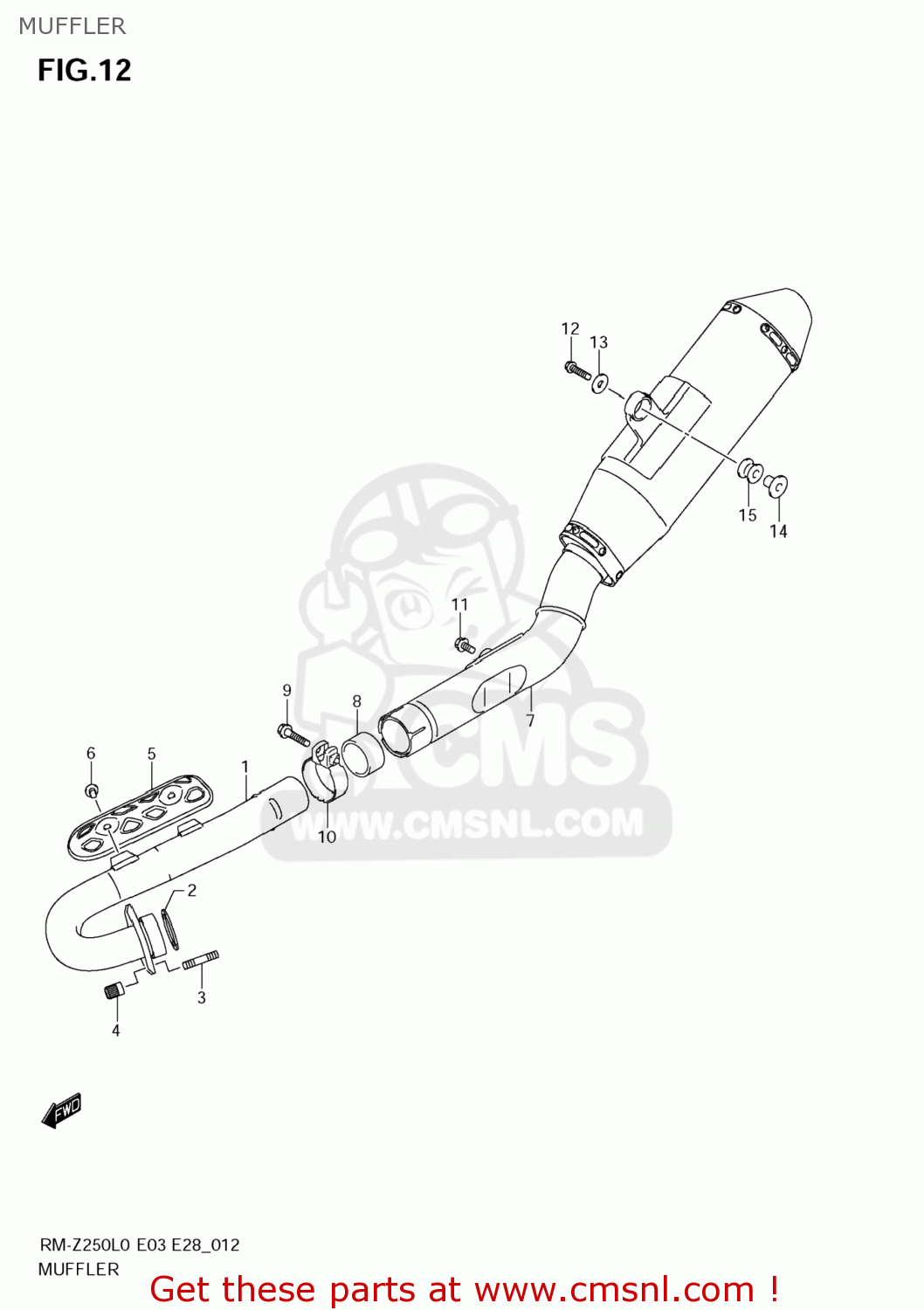 MUFFLER RM-Z250 2010 (L0) USA (E03) RMZ250 RM Z250
