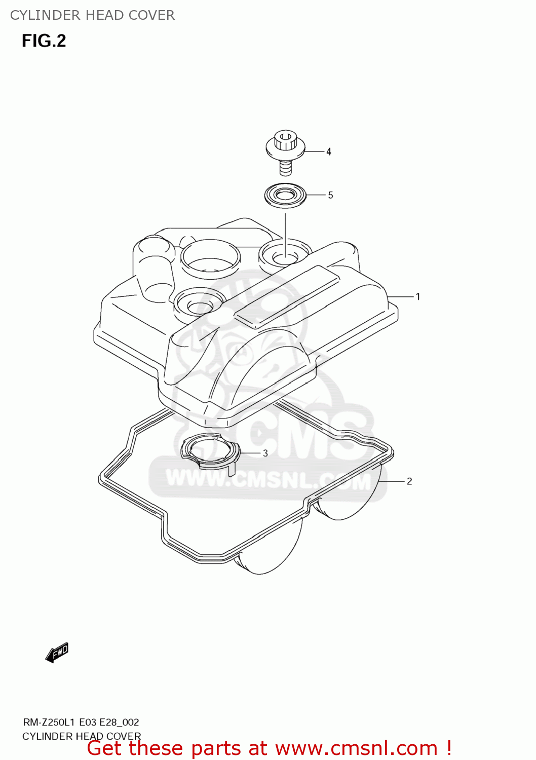 CYLINDER HEAD COVER RM-Z250 2011 (L1) USA (E03) RMZ250 RM Z250