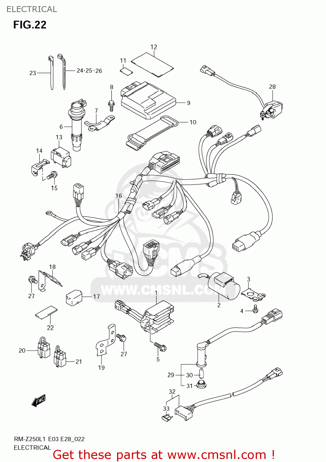 ELECTRICAL RM-Z250 2011 (L1) USA (E03) RMZ250 RM Z250