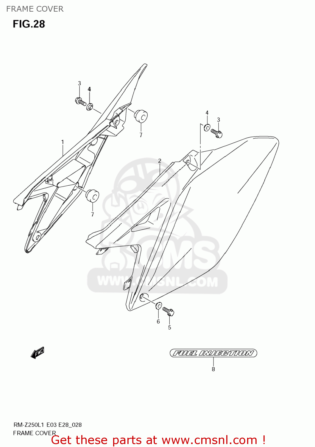 FRAME COVER RM-Z250 2011 (L1) USA (E03) RMZ250 RM Z250