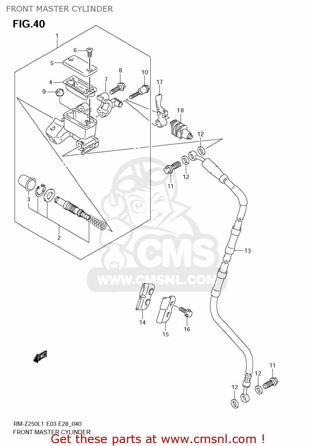 FRONT MASTER CYLINDER RM-Z250 2011 (L1) USA (E03) RMZ250 RM Z250