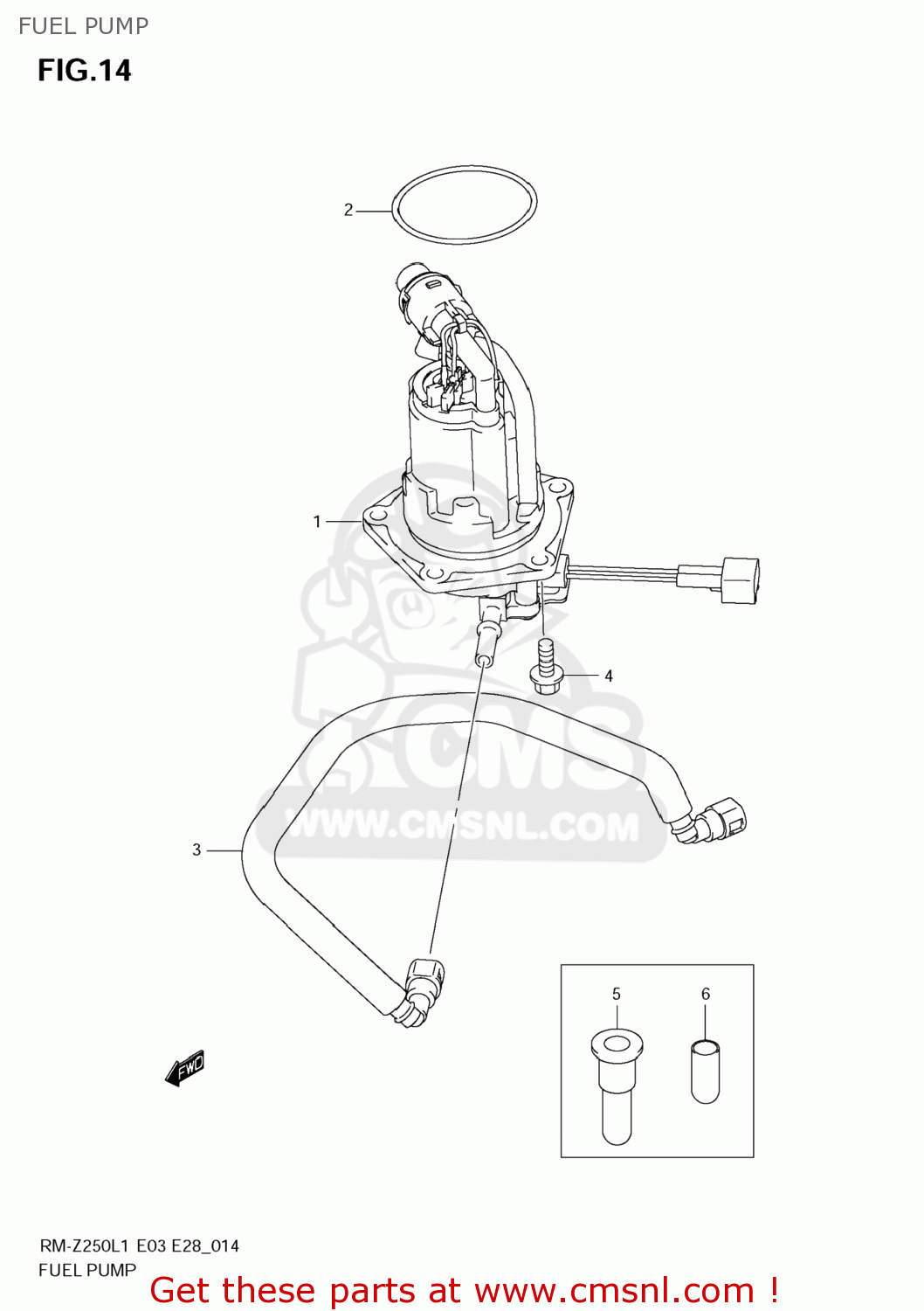 FUEL PUMP RM-Z250 2011 (L1) USA (E03) RMZ250 RM Z250