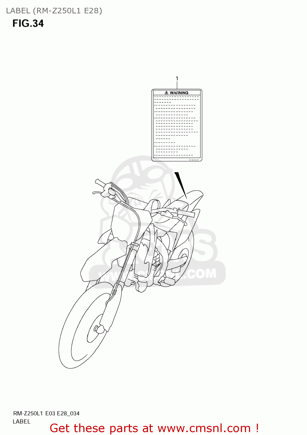 LABEL (RM-Z250L1 E28) RM-Z250 2011 (L1) USA (E03) RMZ250 RM Z250