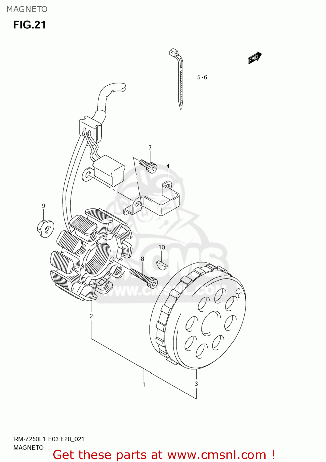 MAGNETO RM-Z250 2011 (L1) USA (E03) RMZ250 RM Z250