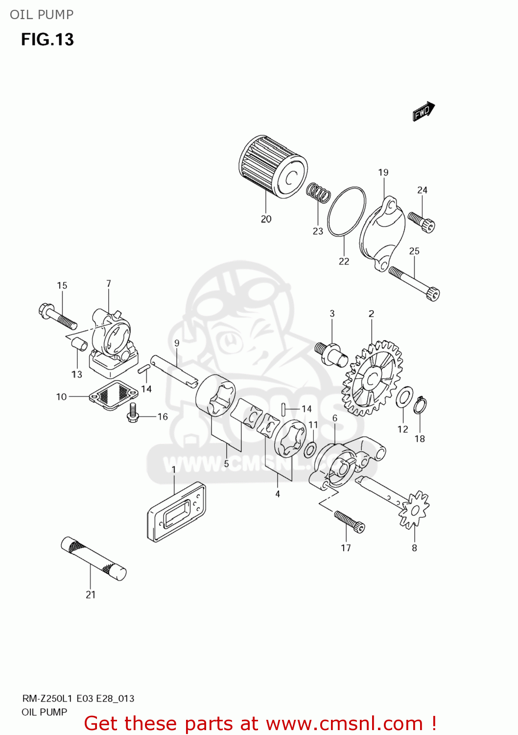 OIL PUMP RM-Z250 2011 (L1) USA (E03) RMZ250 RM Z250