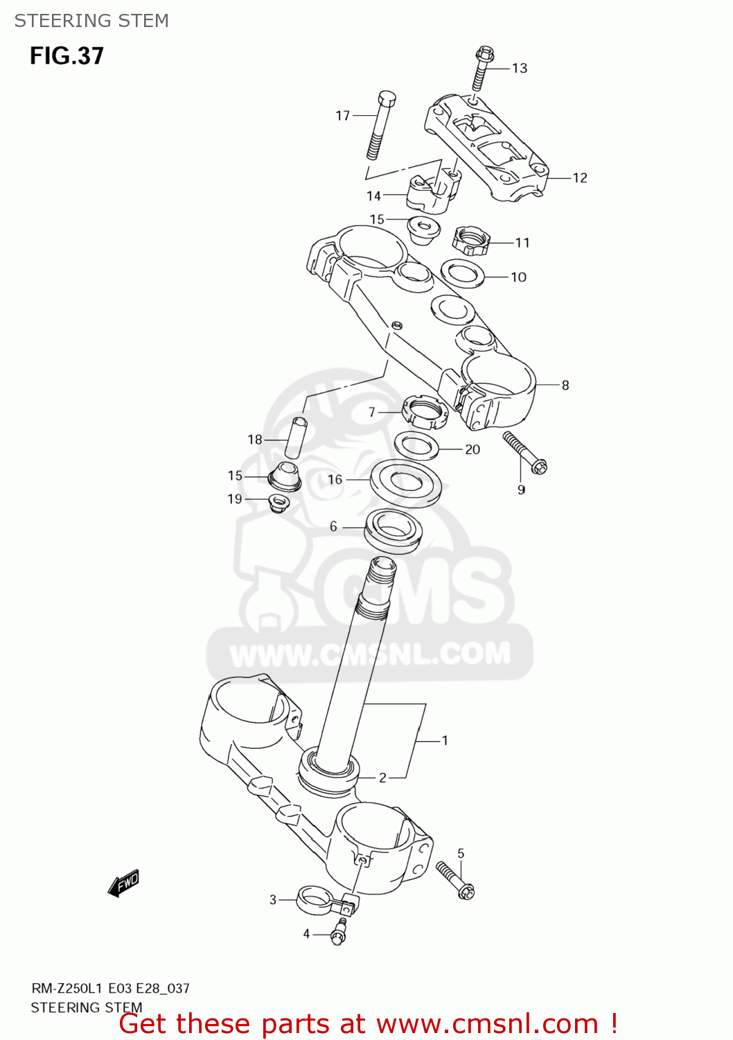 STEERING STEM RM-Z250 2011 (L1) USA (E03) RMZ250 RM Z250