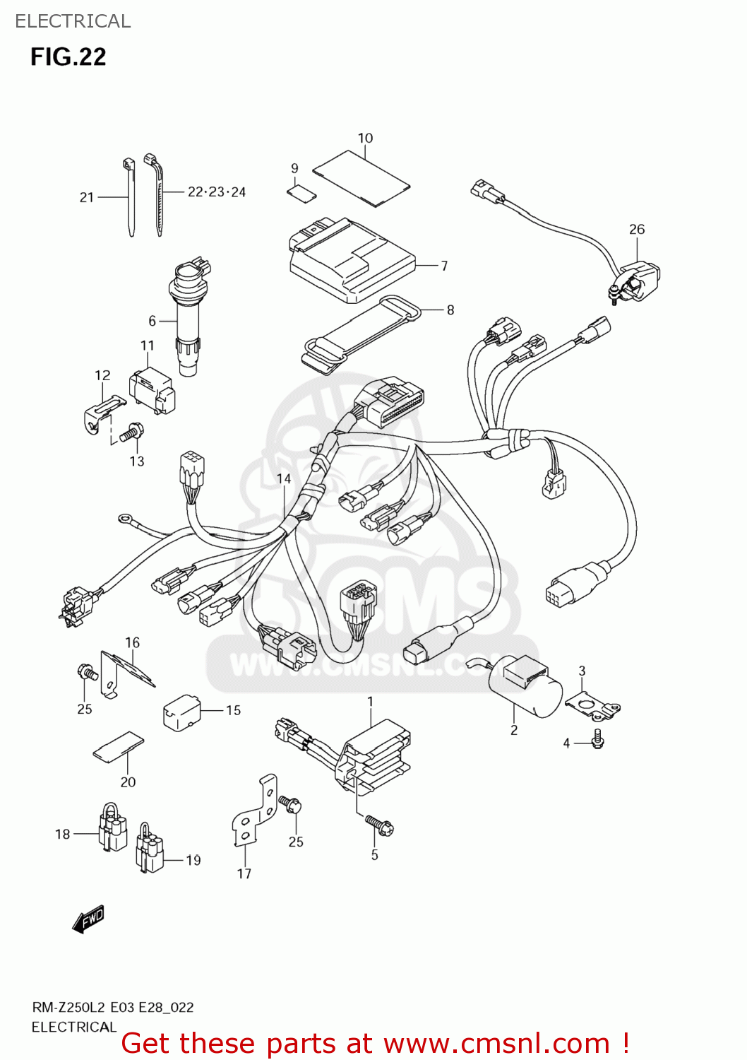ELECTRICAL RM-Z250 2012 (L2) USA (E03) RMZ250 RM Z250
