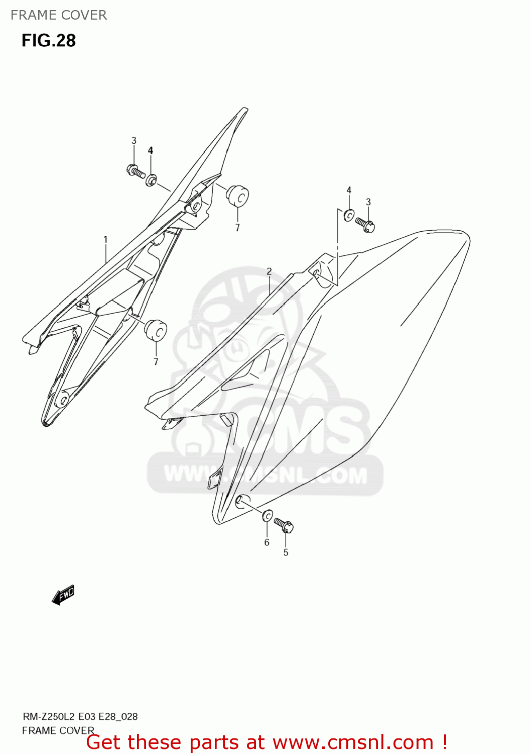FRAME COVER RM-Z250 2012 (L2) USA (E03) RMZ250 RM Z250