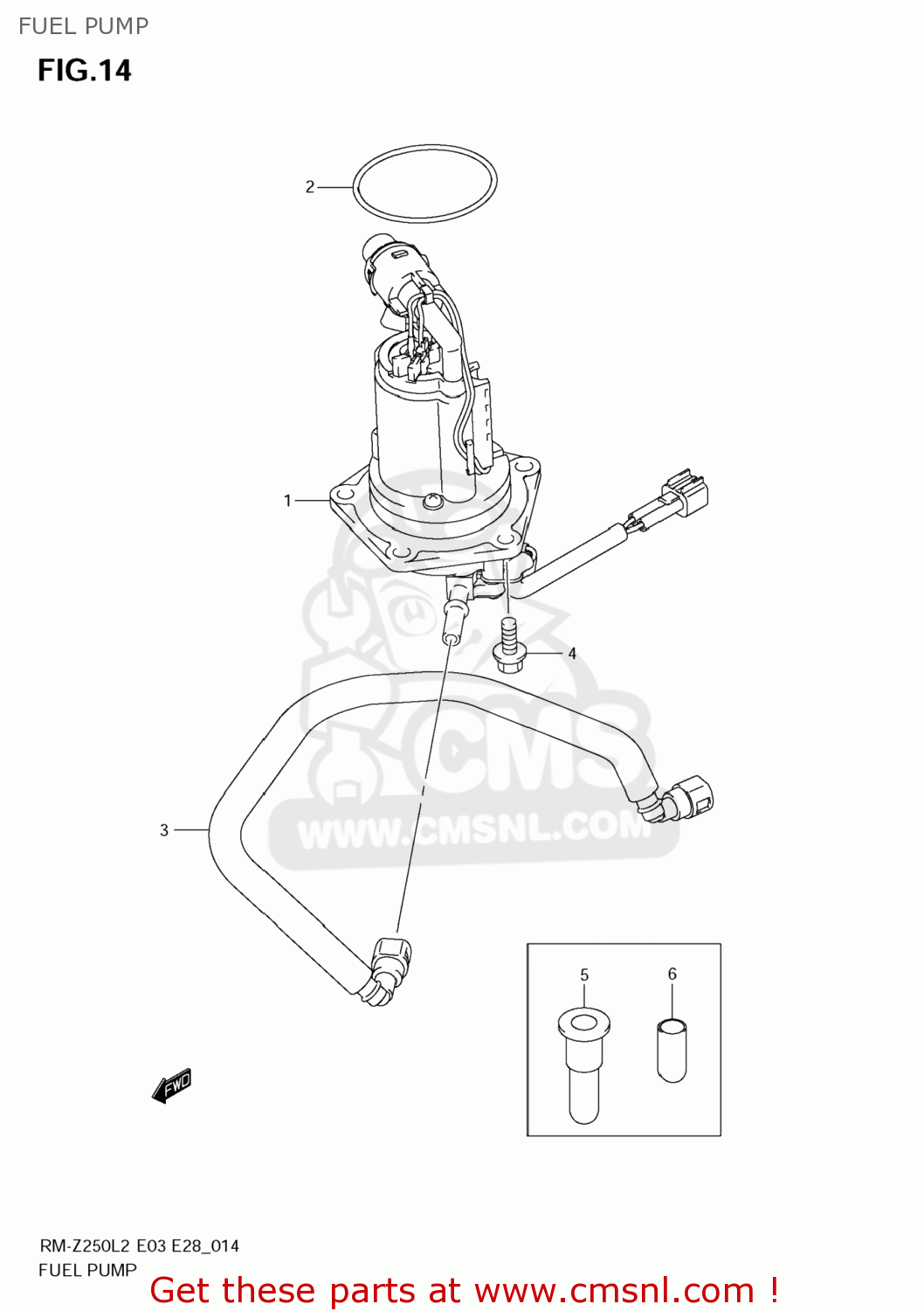 FUEL PUMP RM-Z250 2012 (L2) USA (E03) RMZ250 RM Z250