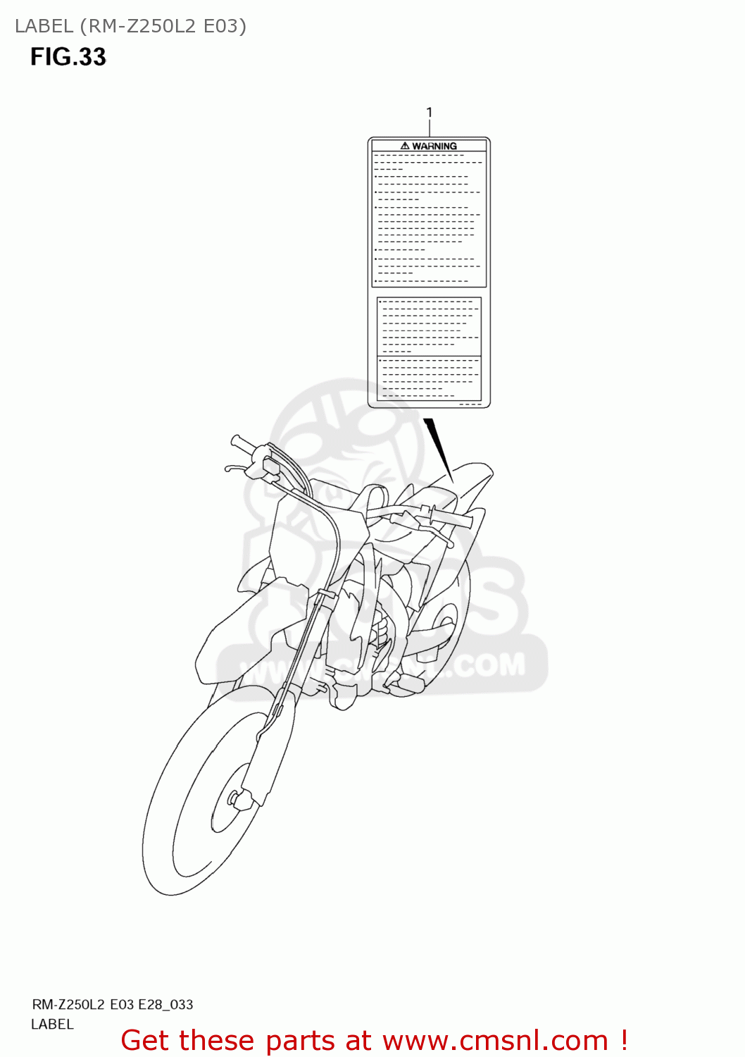 LABEL (RM-Z250L2 E03) RM-Z250 2012 (L2) USA (E03) RMZ250 RM Z250