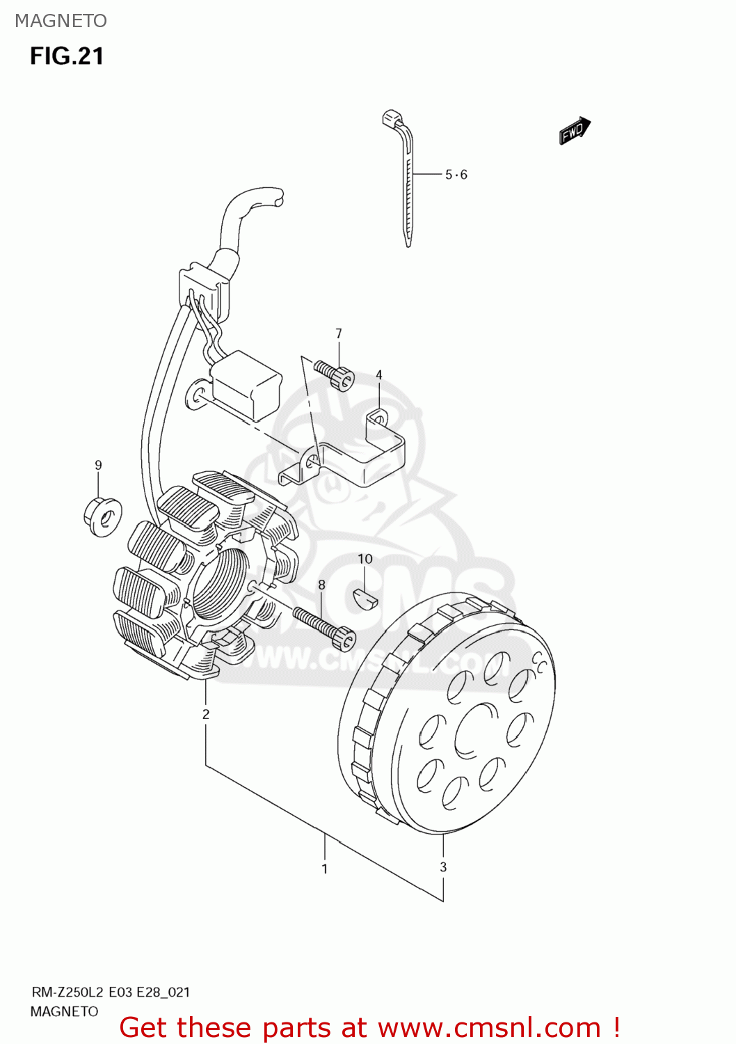MAGNETO RM-Z250 2012 (L2) USA (E03) RMZ250 RM Z250
