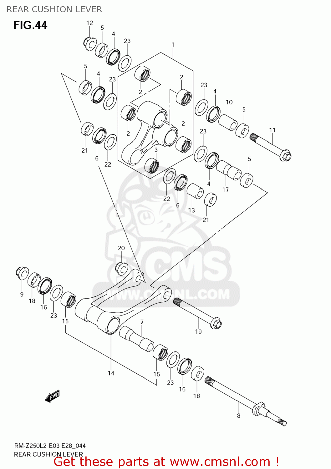 REAR CUSHION LEVER RM-Z250 2012 (L2) USA (E03) RMZ250 RM Z250