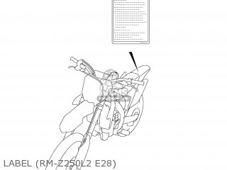LABEL (RM-Z250L2 E28) - RM-Z250 2012 (L2) USA (E03) RMZ250 RM Z250