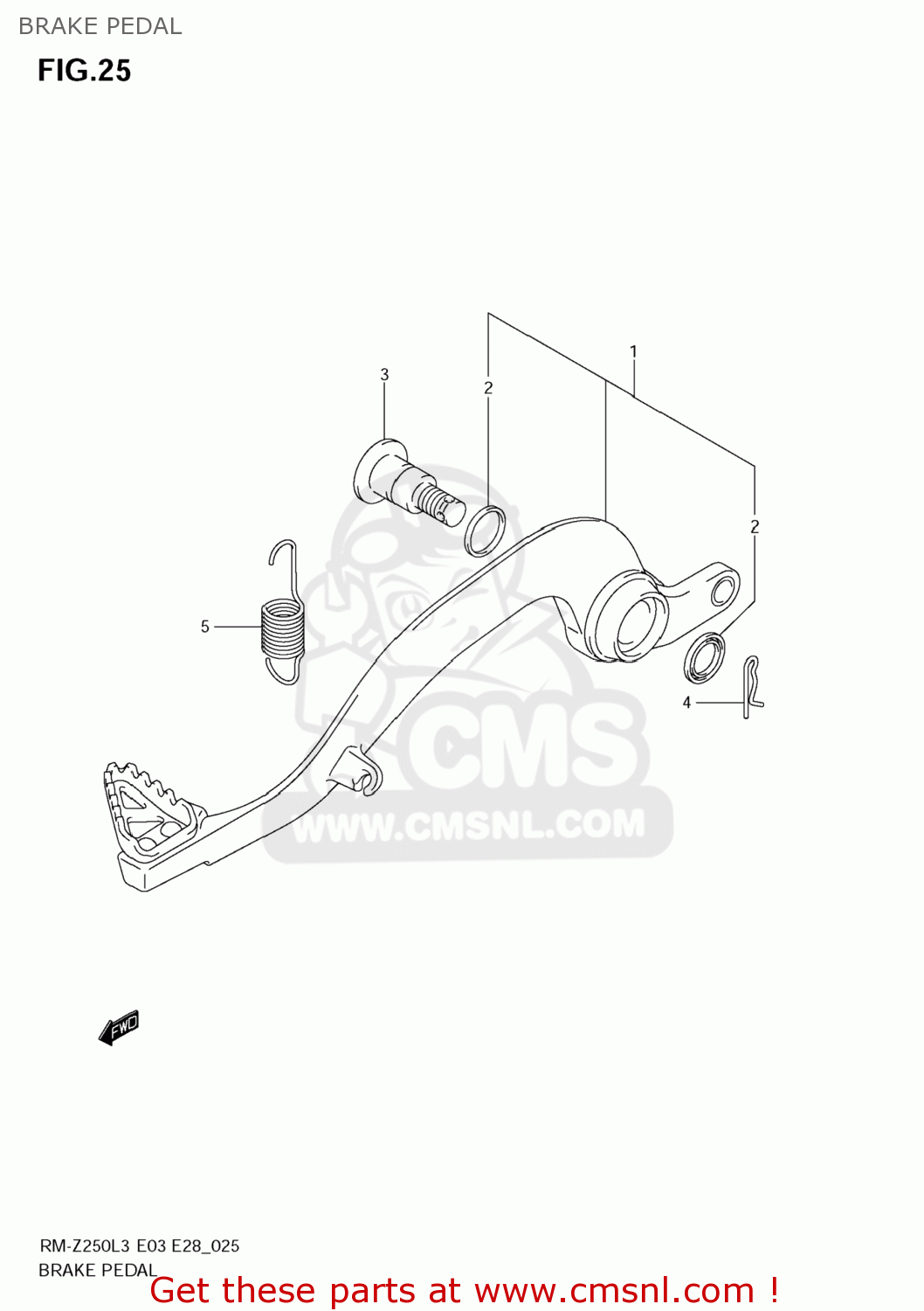 BRAKE PEDAL RM-Z250 2013 (L3) USA (E03) RMZ250 RM Z250