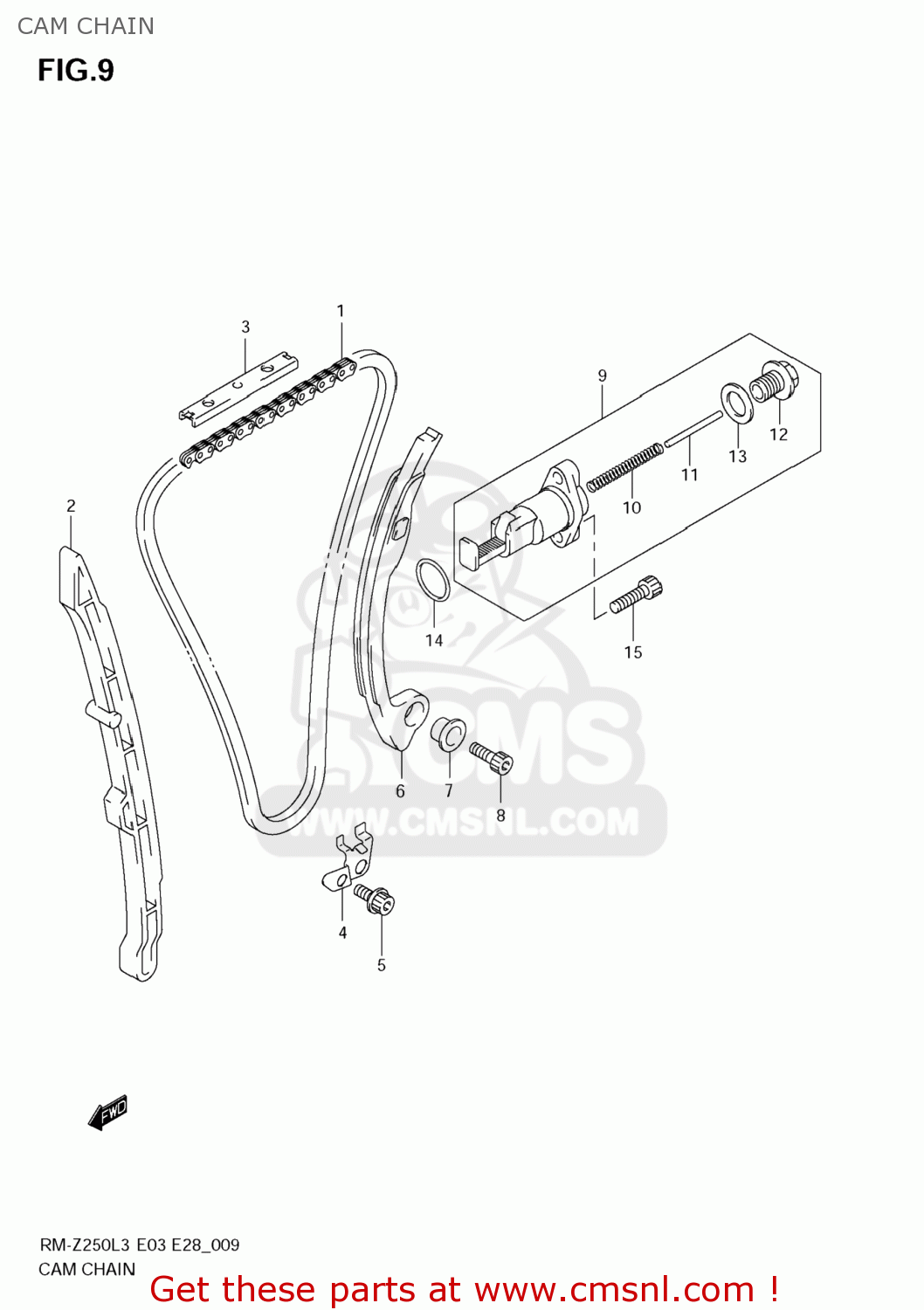 CAM CHAIN RM-Z250 2013 (L3) USA (E03) RMZ250 RM Z250