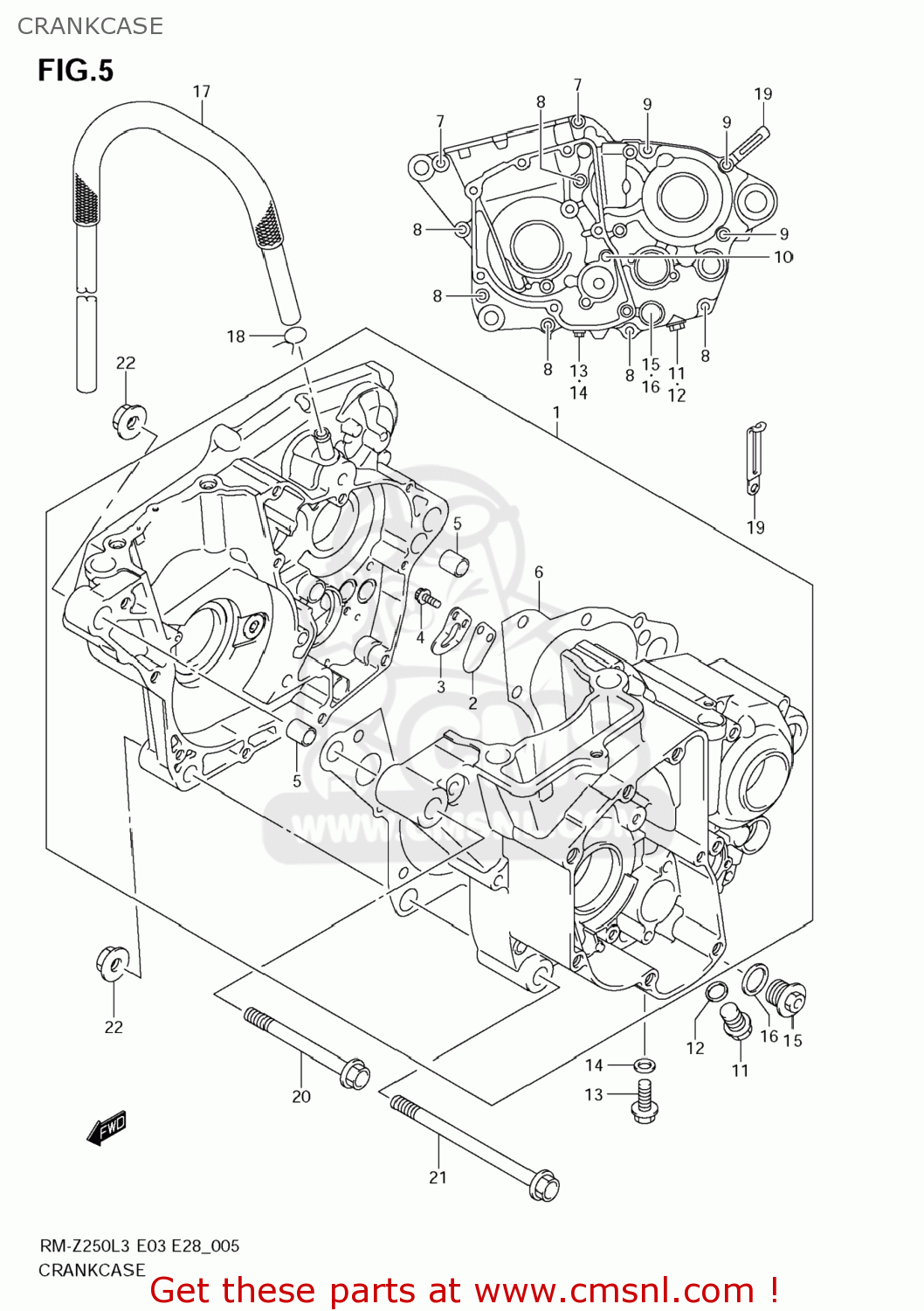 CRANKCASE RM-Z250 2013 (L3) USA (E03) RMZ250 RM Z250