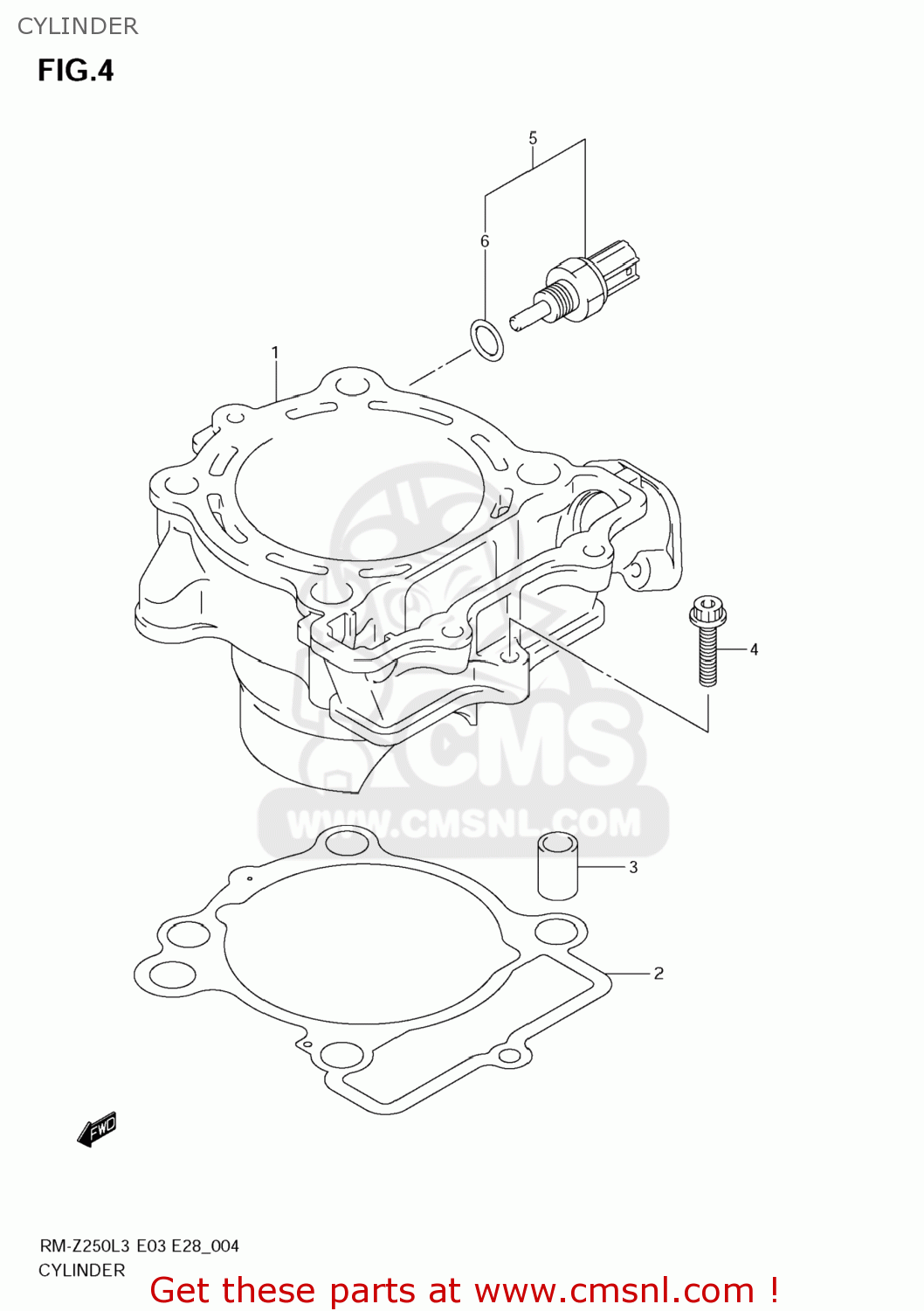 CYLINDER RM-Z250 2013 (L3) USA (E03) RMZ250 RM Z250