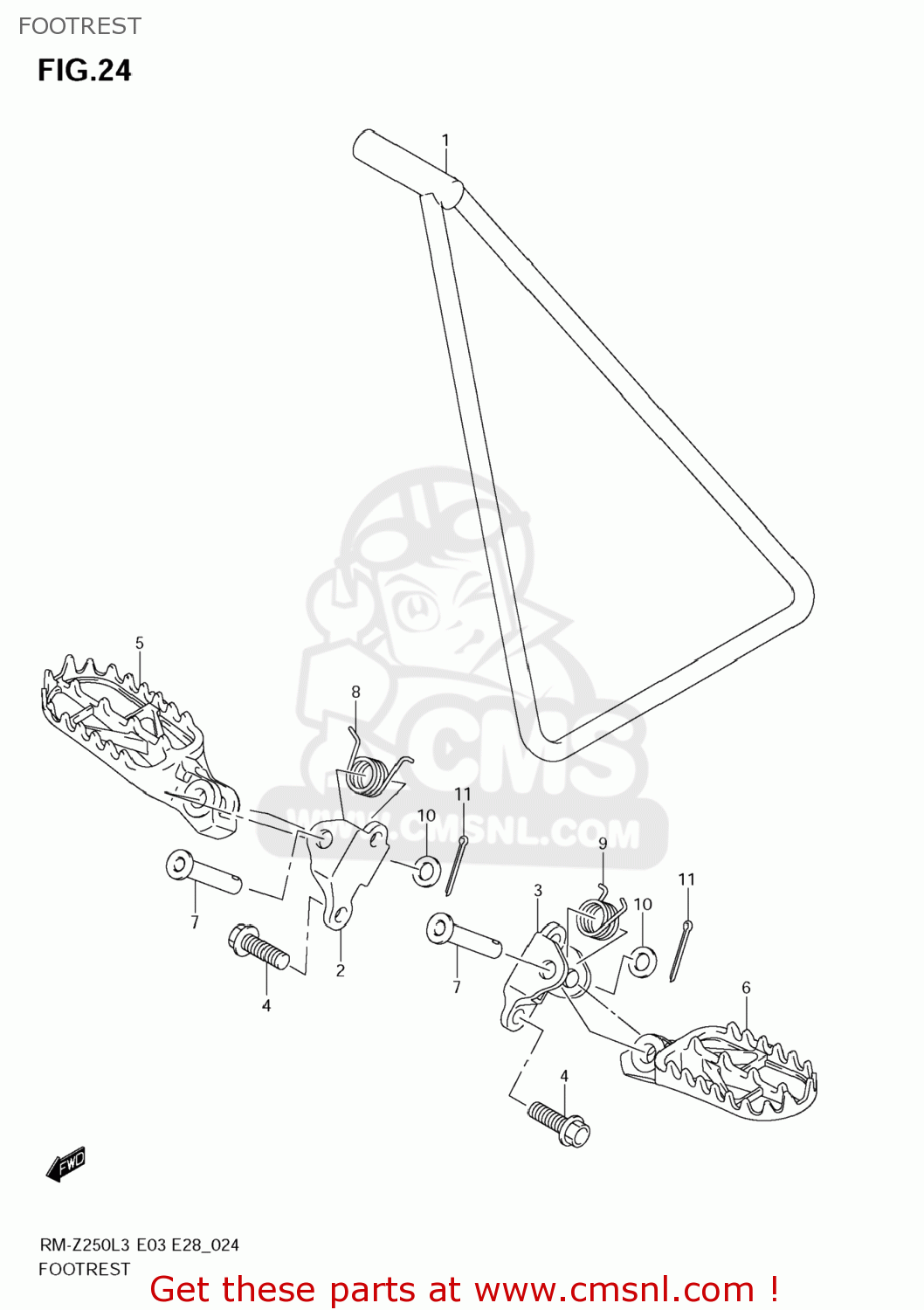 FOOTREST RM-Z250 2013 (L3) USA (E03) RMZ250 RM Z250