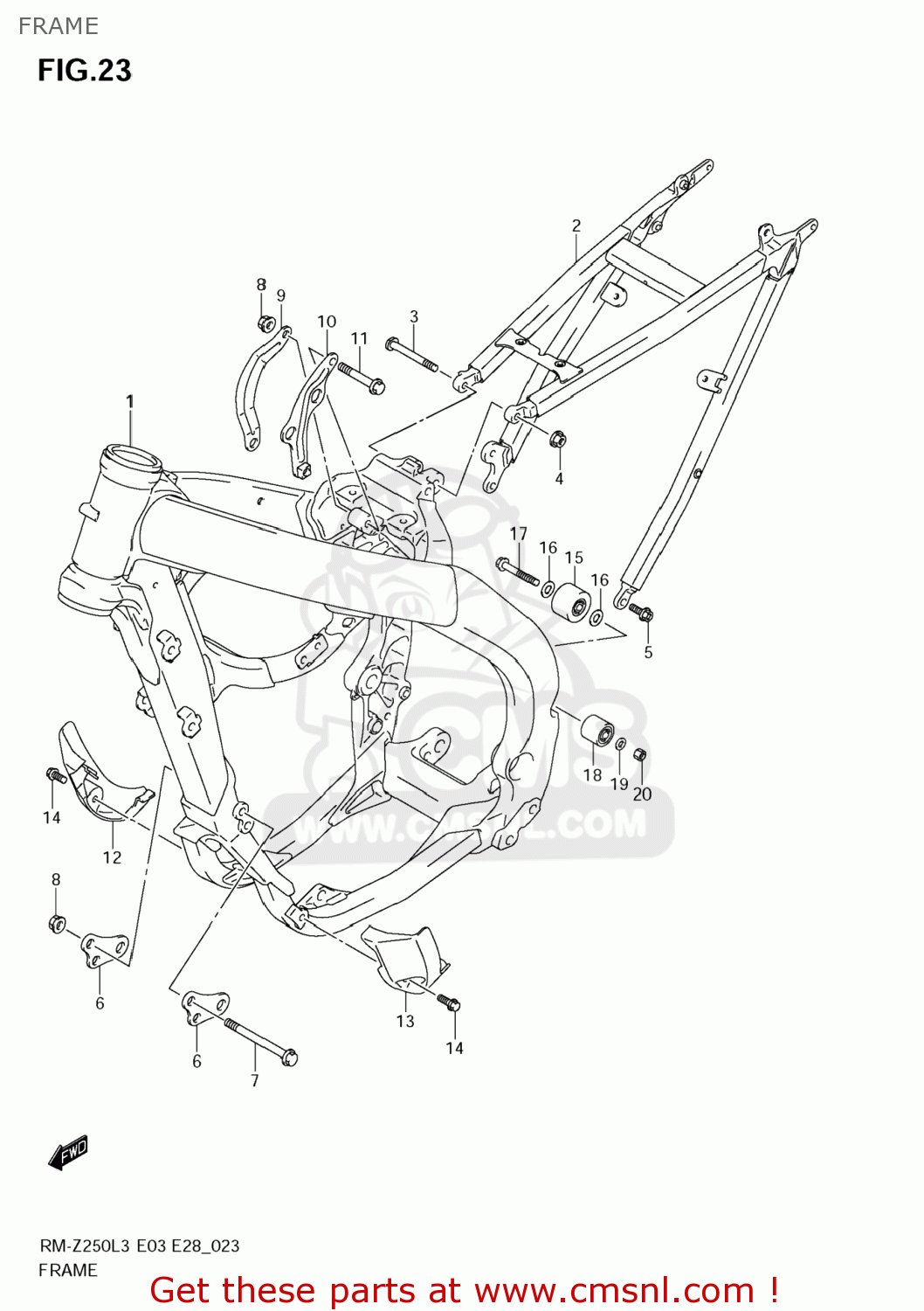 FRAME RM-Z250 2013 (L3) USA (E03) RMZ250 RM Z250