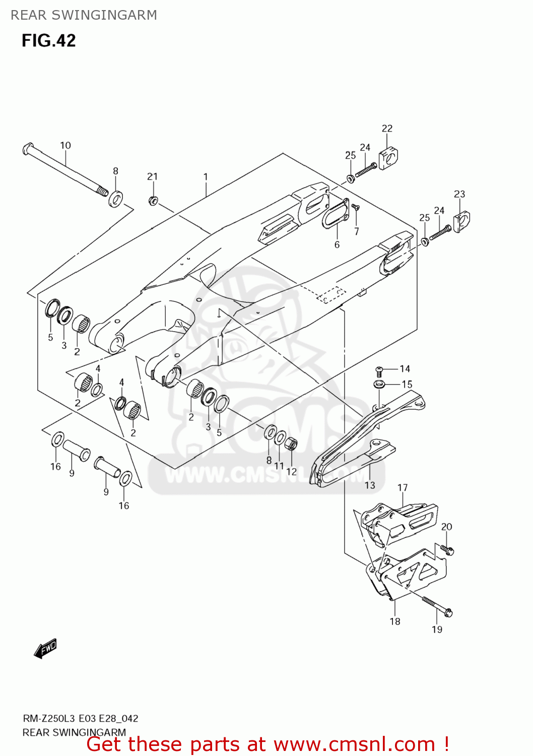 REAR SWINGINGARM RM-Z250 2013 (L3) USA (E03) RMZ250 RM Z250