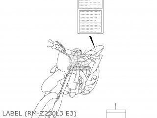 LABEL (RM-Z250L3 E3) - RM-Z250 2013 (L3) USA (E03) RMZ250 RM Z250