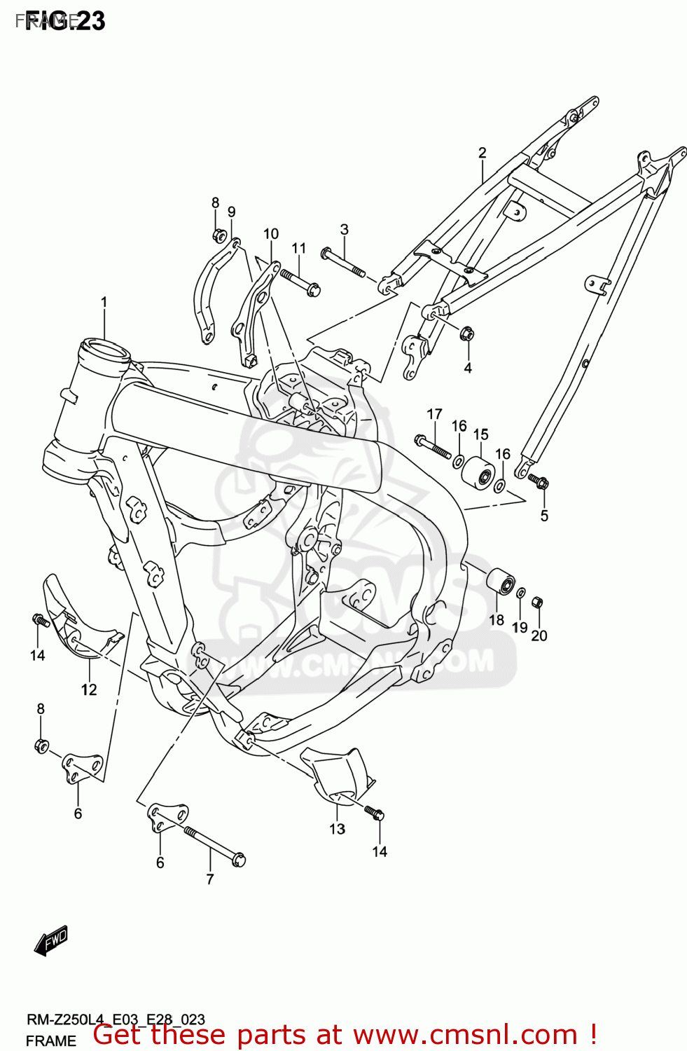 Suzuki RM-Z250 2014 (L4) USA (E03) RMZ250 RM Z250 FRAME - buy original ...