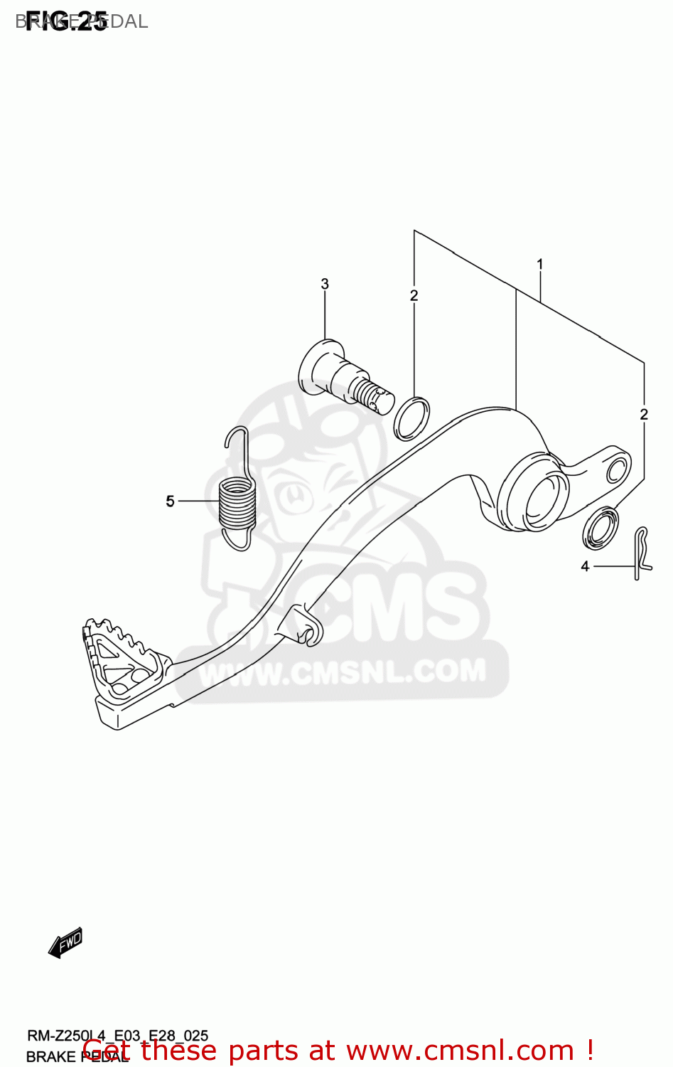 BRAKE PEDAL RM-Z250 2014 (L4) USA (E03) RMZ250 RM Z250