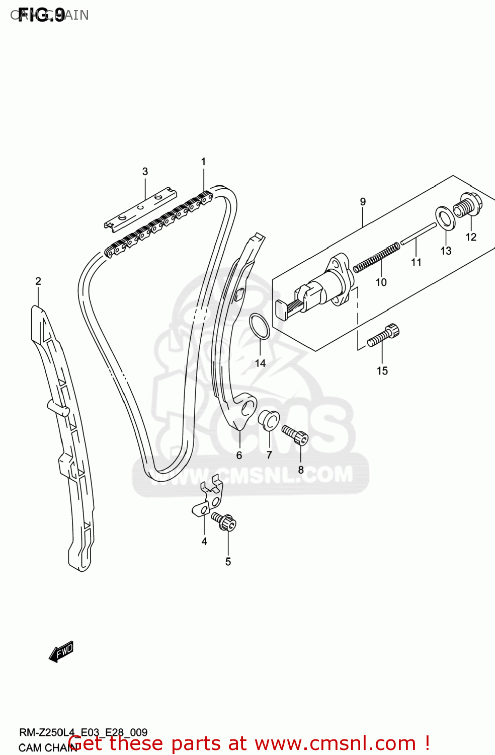 CAM CHAIN RM-Z250 2014 (L4) USA (E03) RMZ250 RM Z250