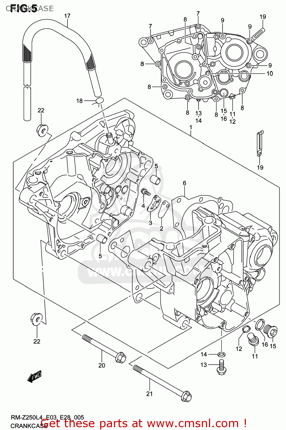 CRANKCASE RM-Z250 2014 (L4) USA (E03) RMZ250 RM Z250