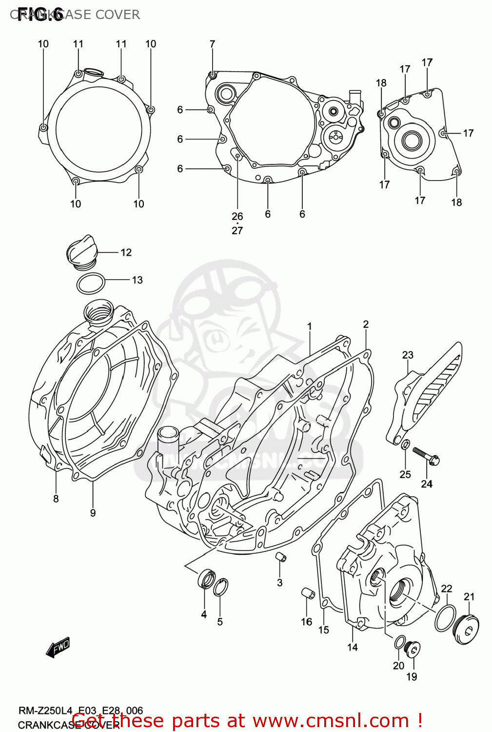 CRANKCASE COVER RM-Z250 2014 (L4) USA (E03) RMZ250 RM Z250