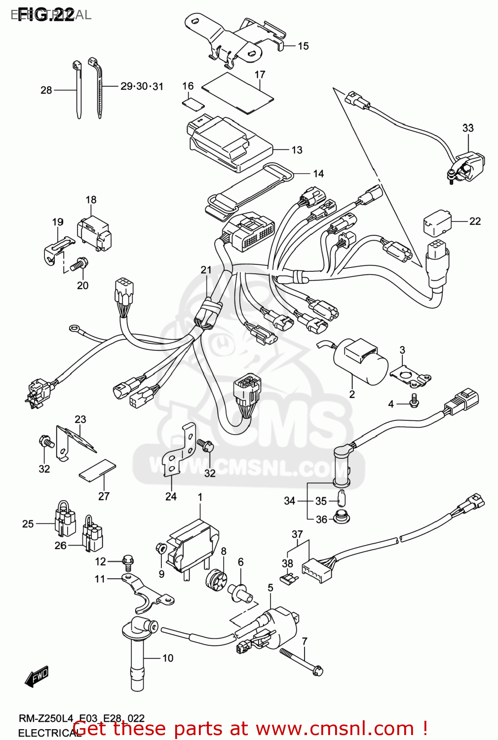 ELECTRICAL RM-Z250 2014 (L4) USA (E03) RMZ250 RM Z250