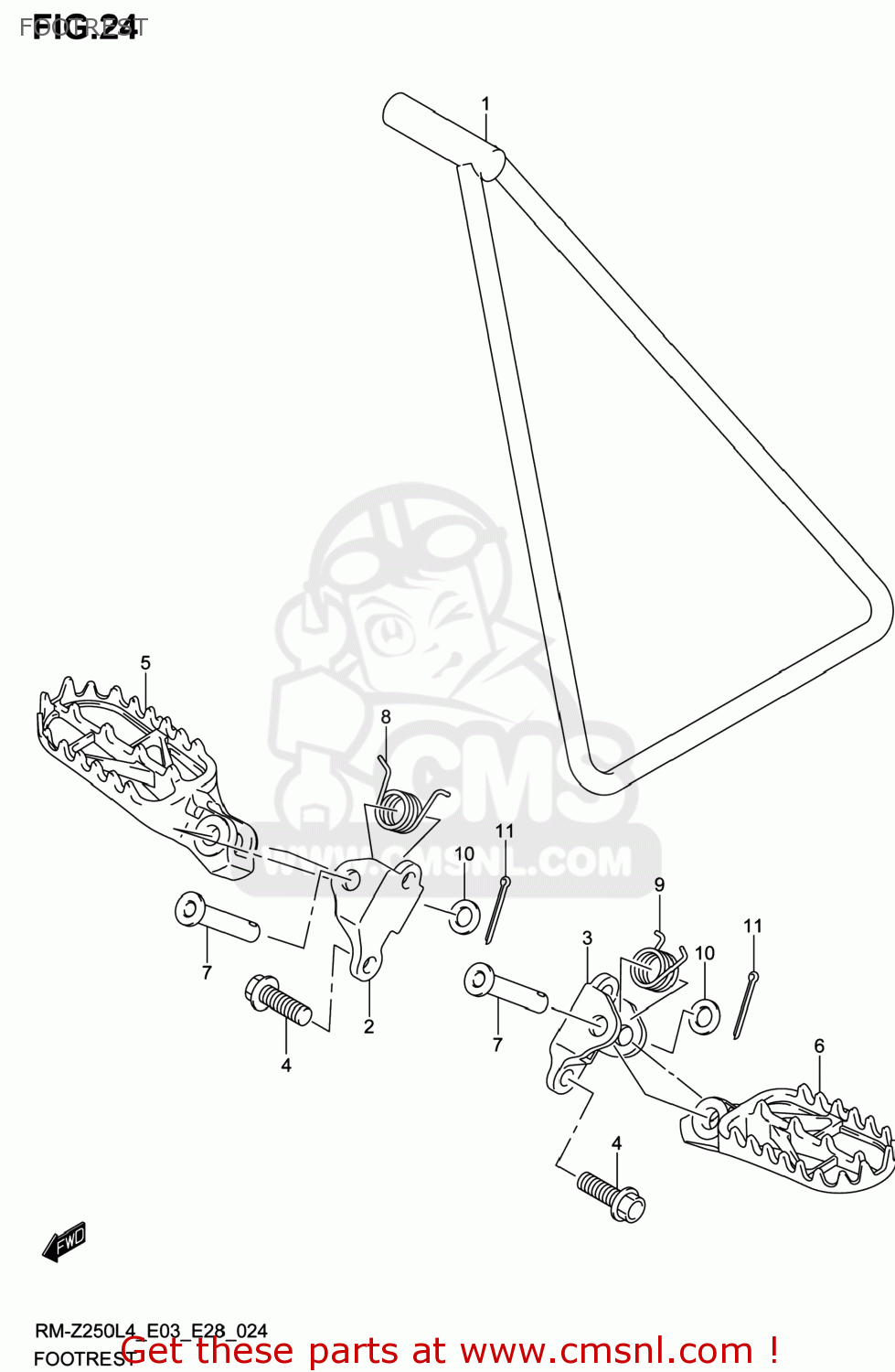 FOOTREST RM-Z250 2014 (L4) USA (E03) RMZ250 RM Z250