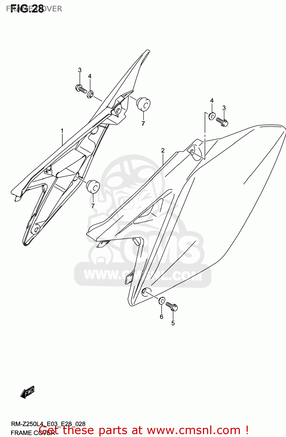 FRAME COVER RM-Z250 2014 (L4) USA (E03) RMZ250 RM Z250