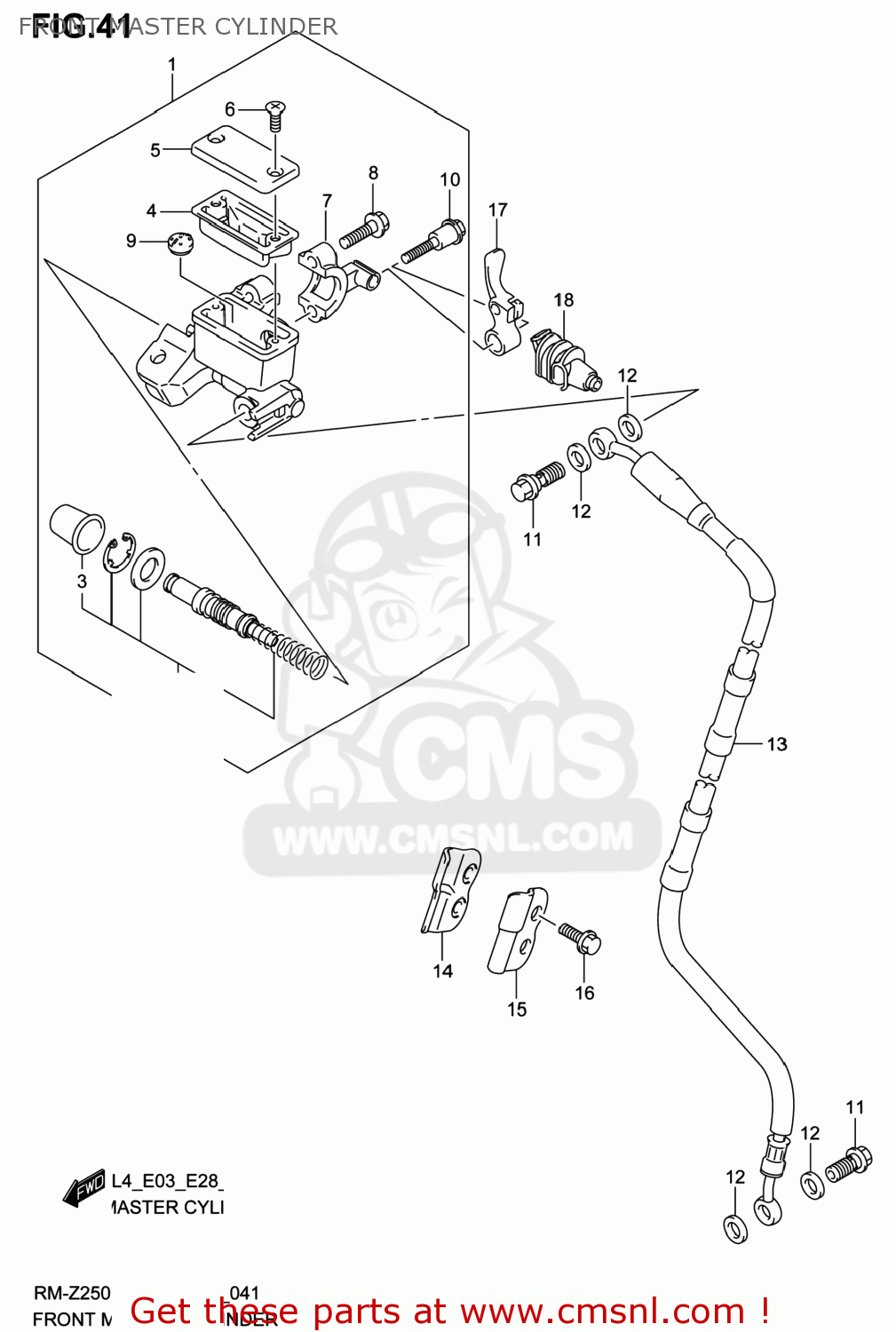 FRONT MASTER CYLINDER RM-Z250 2014 (L4) USA (E03) RMZ250 RM Z250