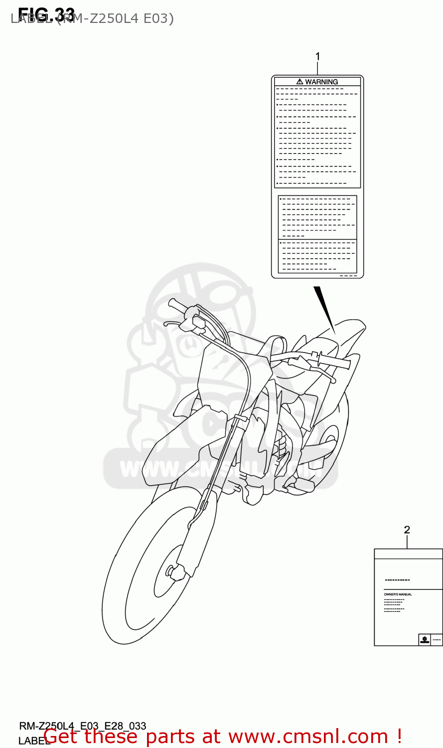 LABEL (RM-Z250L4 E03) RM-Z250 2014 (L4) USA (E03) RMZ250 RM Z250