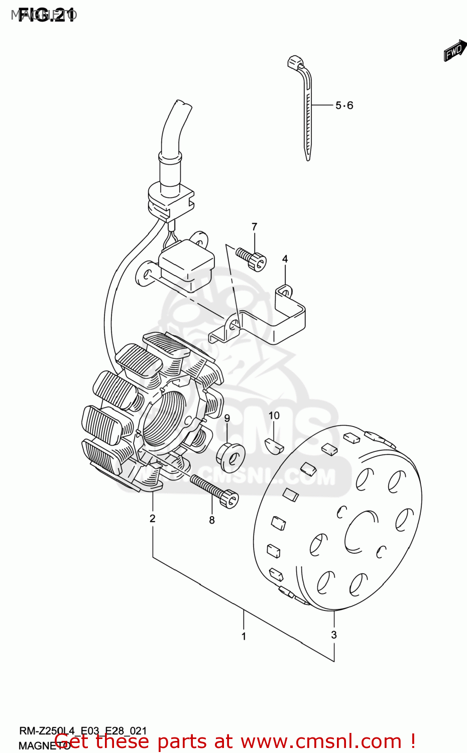 MAGNETO RM-Z250 2014 (L4) USA (E03) RMZ250 RM Z250