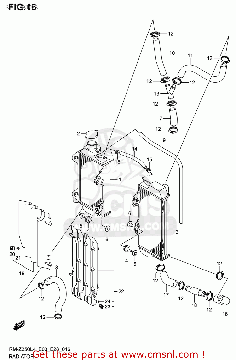 RADIATOR RM-Z250 2014 (L4) USA (E03) RMZ250 RM Z250