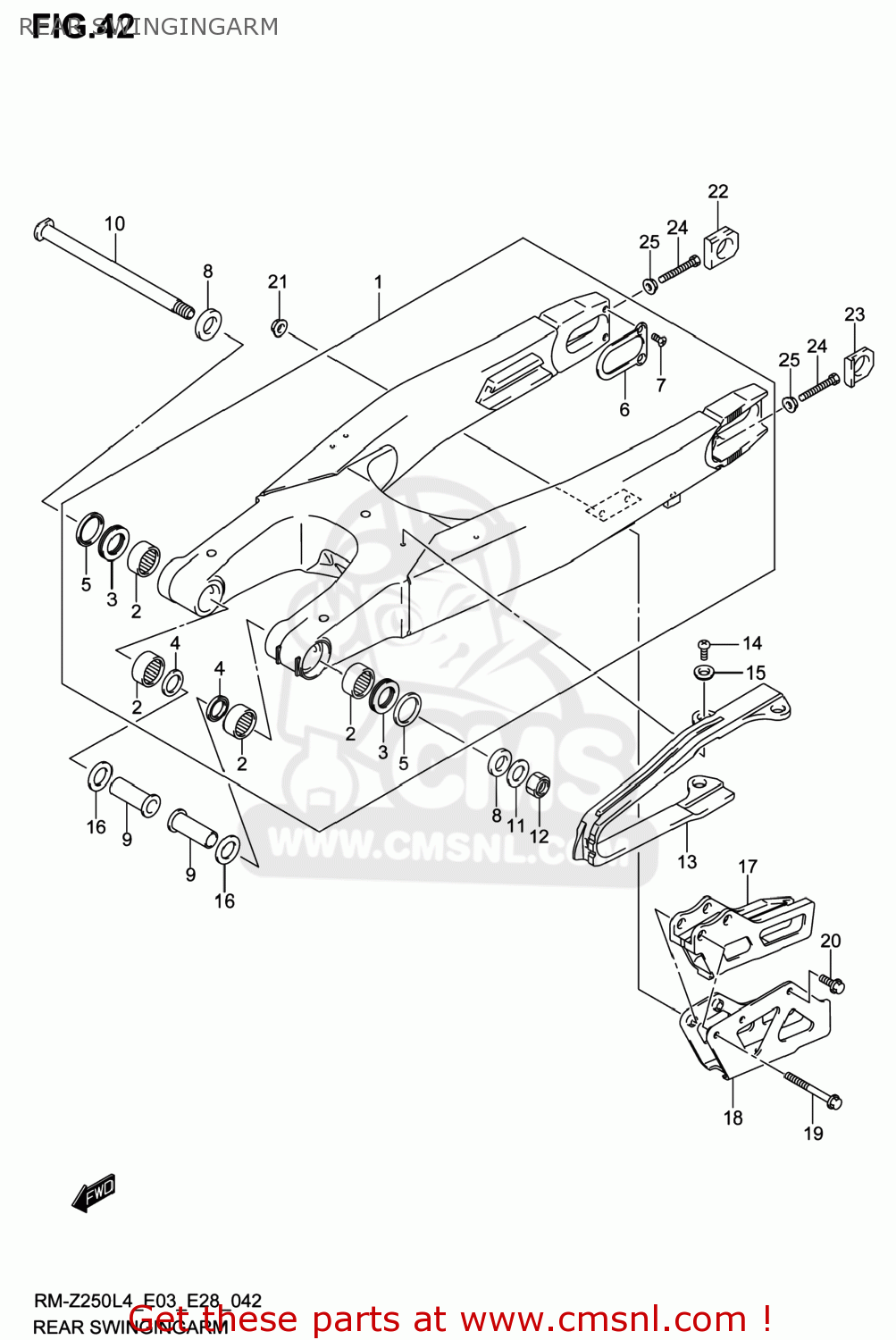 REAR SWINGINGARM RM-Z250 2014 (L4) USA (E03) RMZ250 RM Z250