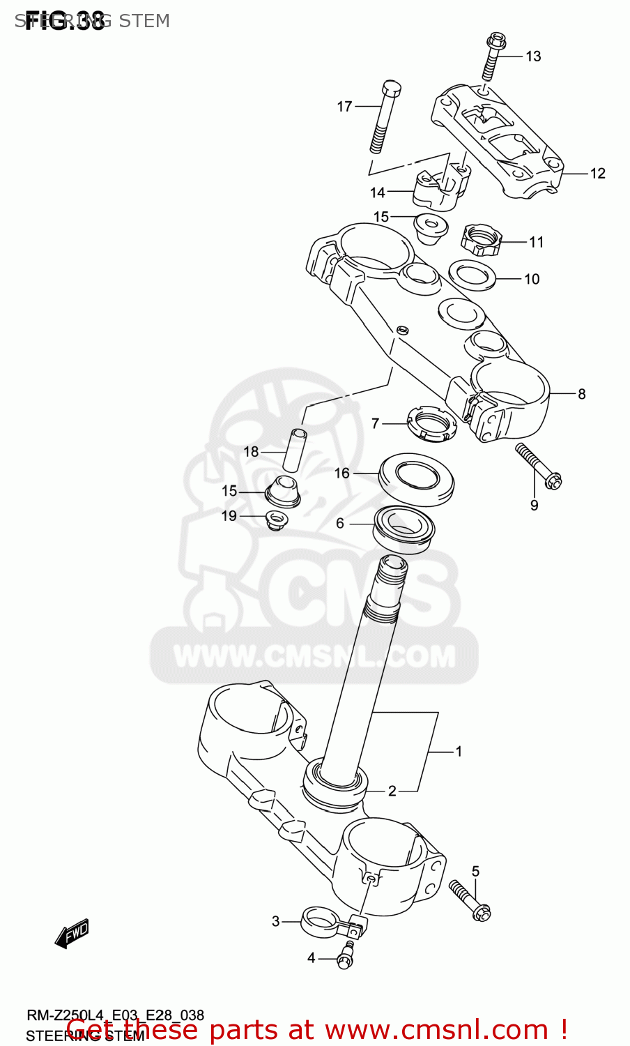 STEERING STEM RM-Z250 2014 (L4) USA (E03) RMZ250 RM Z250