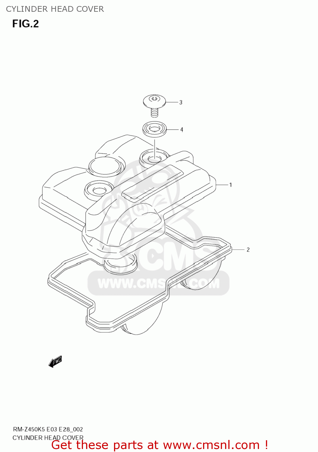 CYLINDER HEAD COVER RM-Z450 2005 (K5) USA (E03) RMZ450 RM Z450