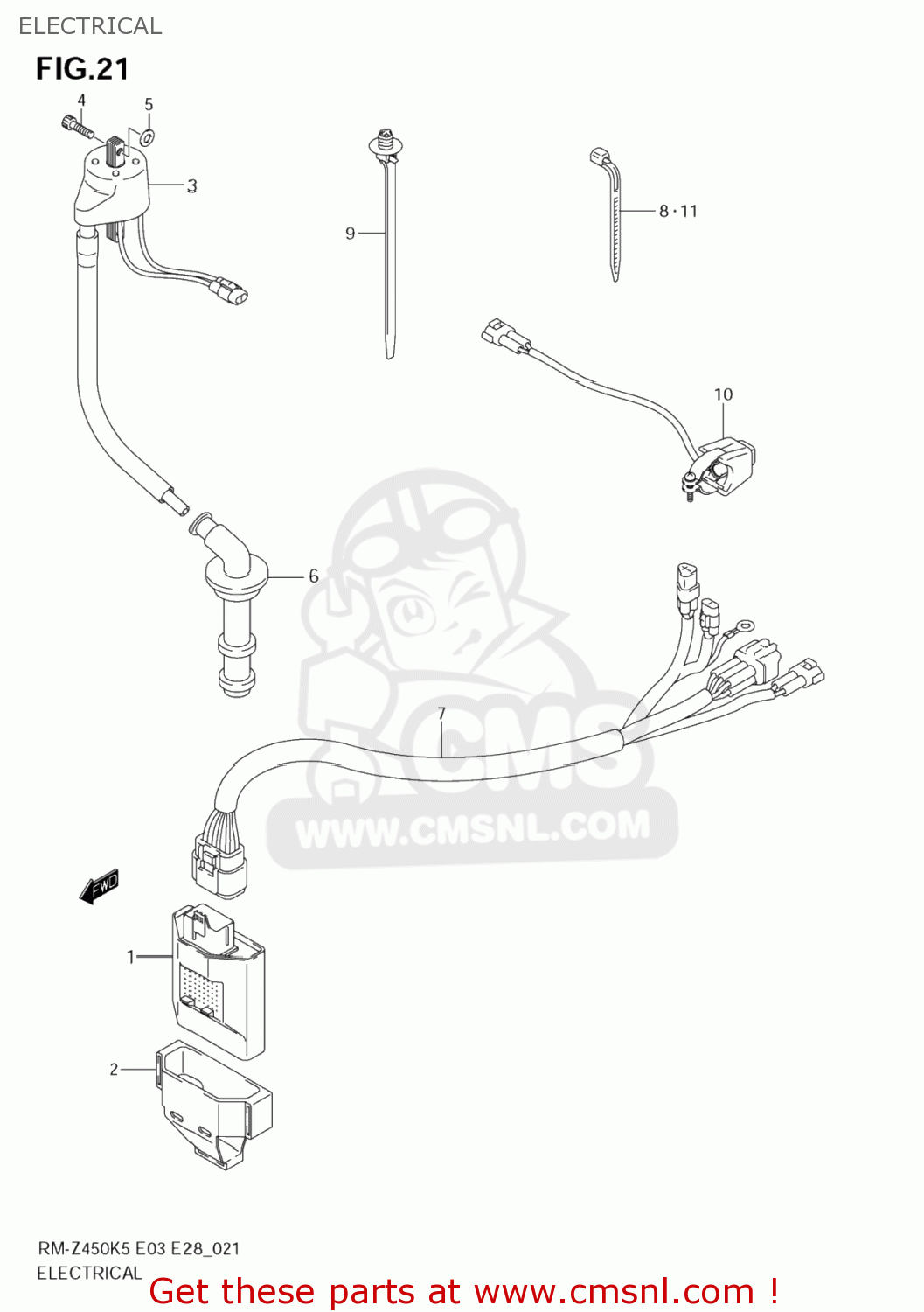 ELECTRICAL RM-Z450 2005 (K5) USA (E03) RMZ450 RM Z450