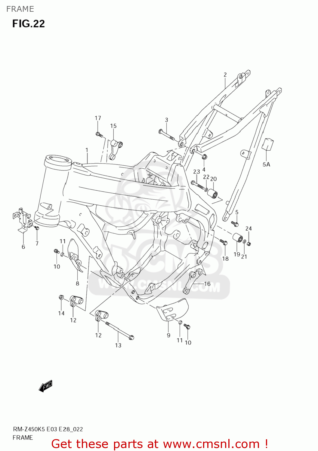 FRAME RM-Z450 2005 (K5) USA (E03) RMZ450 RM Z450