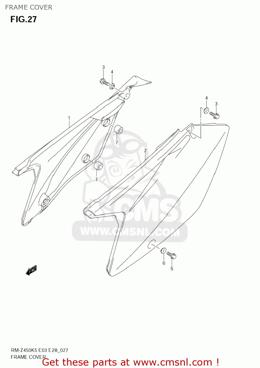 FRAME COVER RM-Z450 2005 (K5) USA (E03) RMZ450 RM Z450