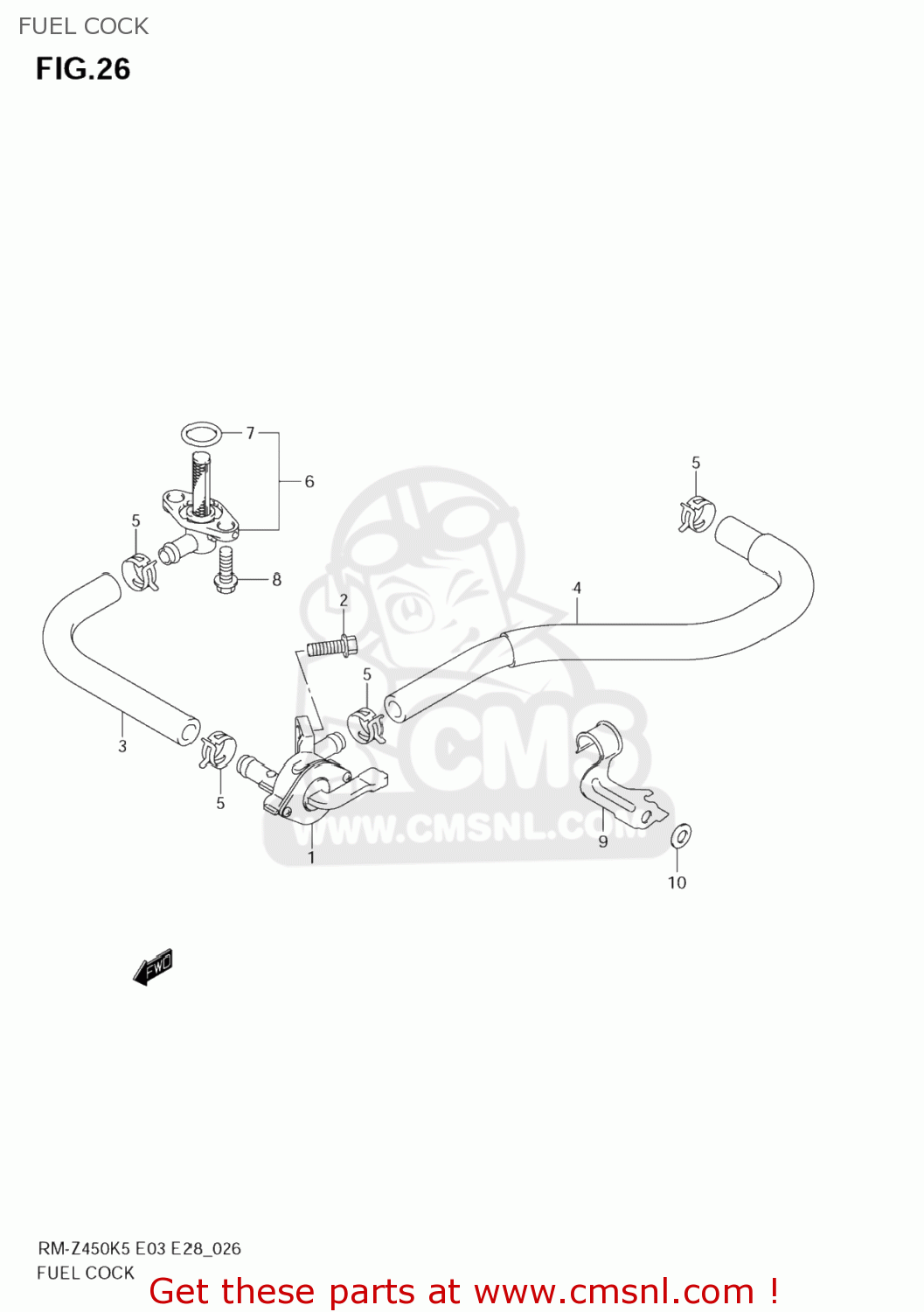 FUEL COCK RM-Z450 2005 (K5) USA (E03) RMZ450 RM Z450