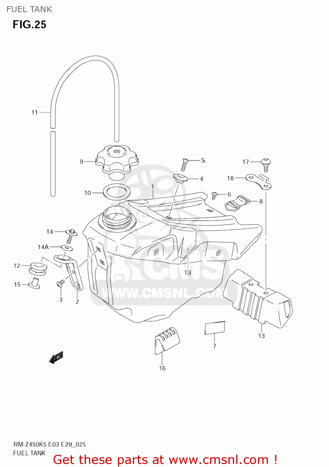 FUEL TANK RM-Z450 2005 (K5) USA (E03) RMZ450 RM Z450