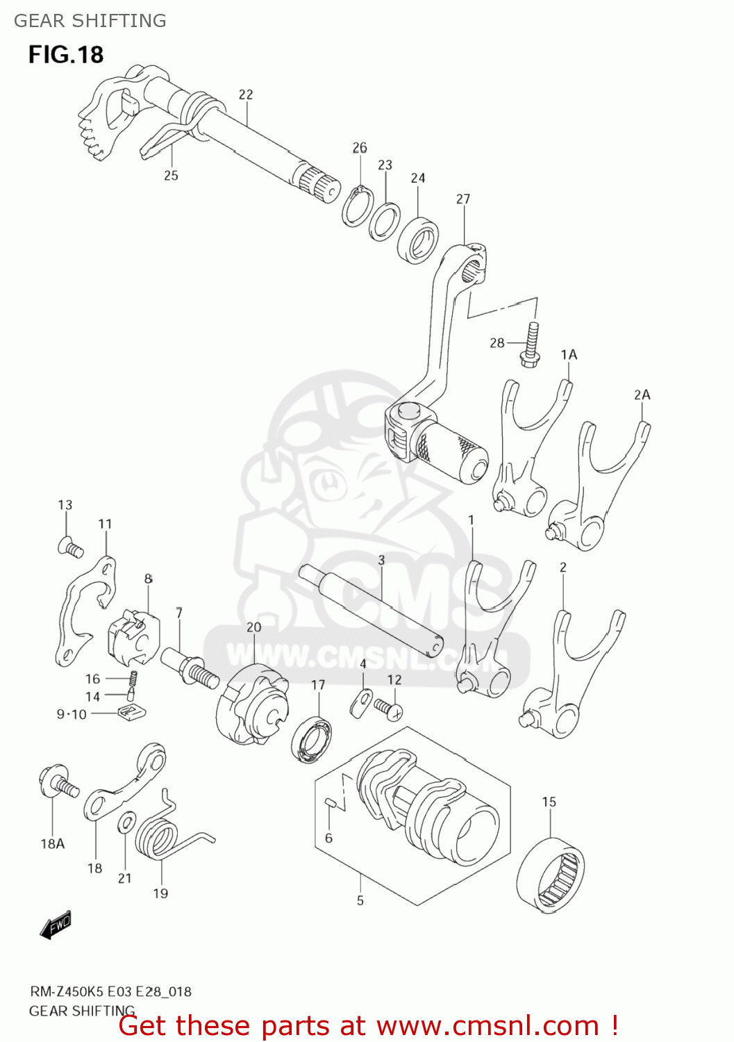 GEAR SHIFTING RM-Z450 2005 (K5) USA (E03) RMZ450 RM Z450