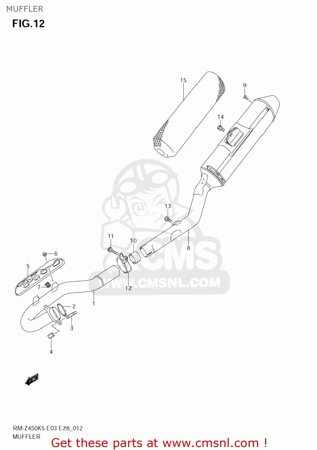 MUFFLER RM-Z450 2005 (K5) USA (E03) RMZ450 RM Z450