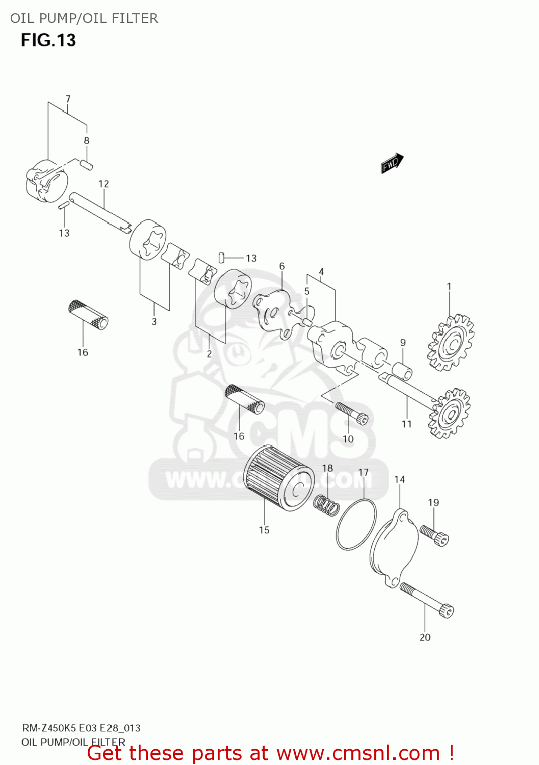 OIL PUMP/OIL FILTER RM-Z450 2005 (K5) USA (E03) RMZ450 RM Z450