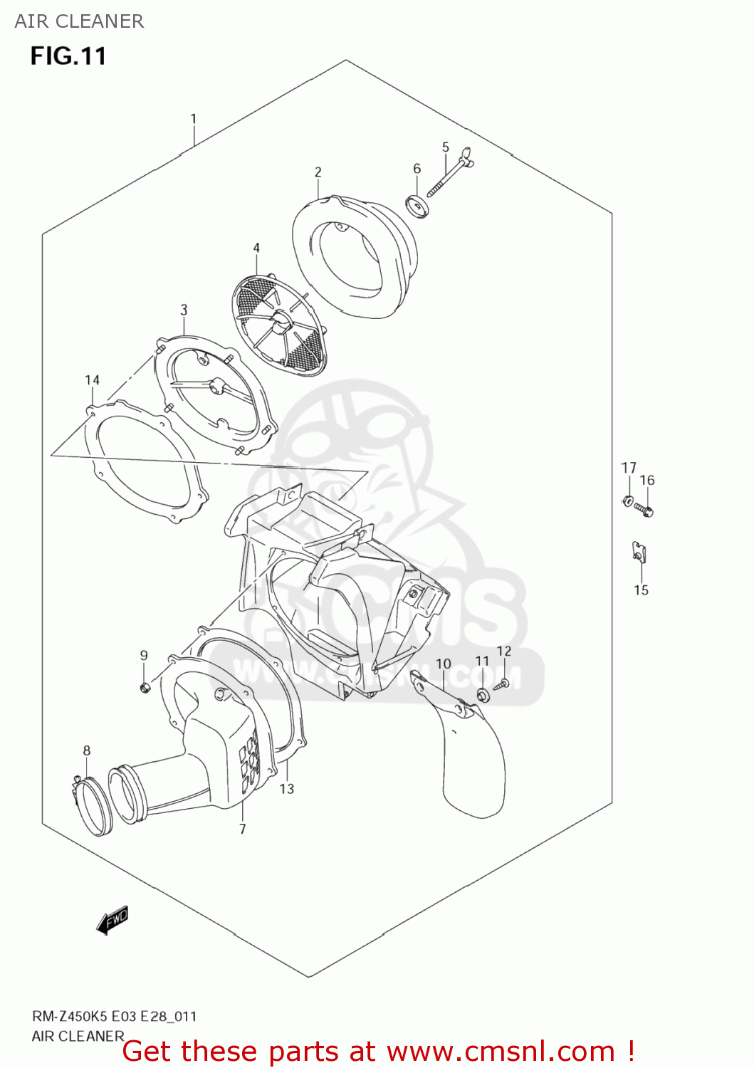 AIR CLEANER RM-Z450 2006 (K6) USA (E03) RMZ450 RM Z450