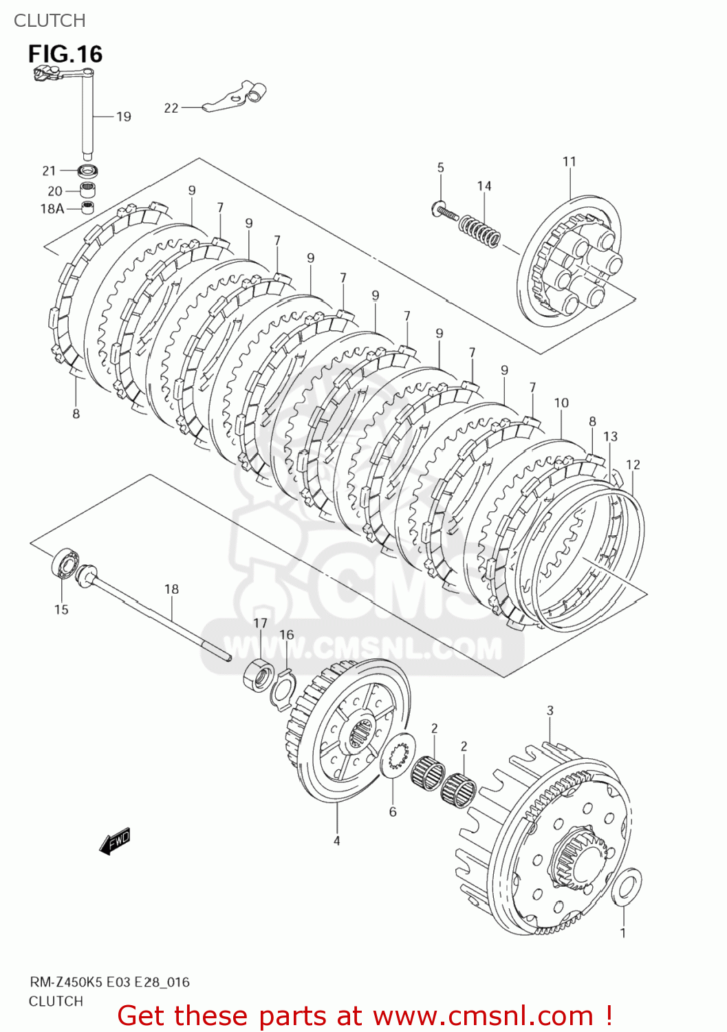 CLUTCH RM-Z450 2006 (K6) USA (E03) RMZ450 RM Z450